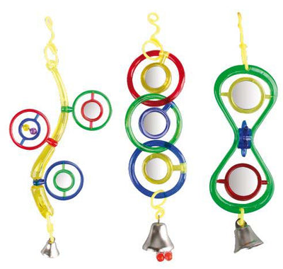 FLAMINGO Igracka za ptice Ogledala sa zvoncem, raznih oblika 