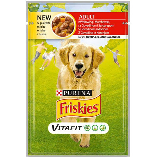 FRISKIES Kesica za pse Adult Govedina i Sargarepa u zeleu 100g