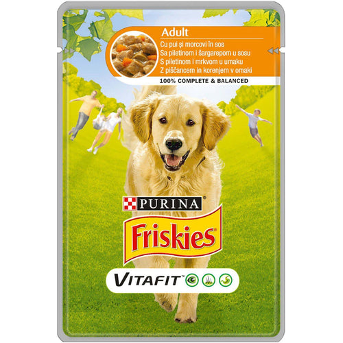 FRISKIES Kesica za pse Adult Piletina i Sargarepa u sosu 100g