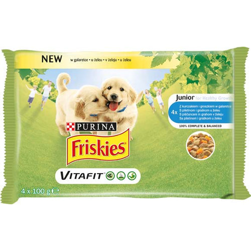 FRISKIES Multipack za stenad JUNIOR Piletina i Grasak u zeleu 4x100g