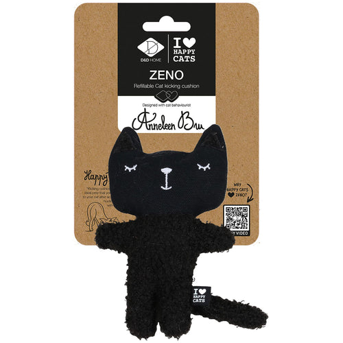 I LOVE Happy Cats Igracka za macke Zeno, plisana, Crna, 17cm