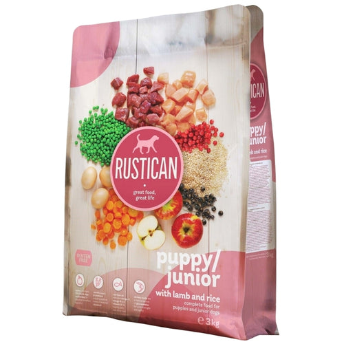 RUSTICAN PUPPY/JUNIOR s jagnjetinom i pirincem, bez glutena