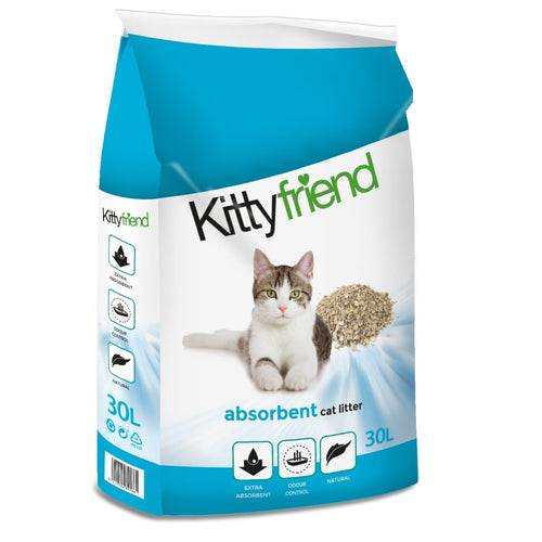 KITTYFRIEND Absorbent upijajuci mineralni posip za macke, bez mirisa, 30L