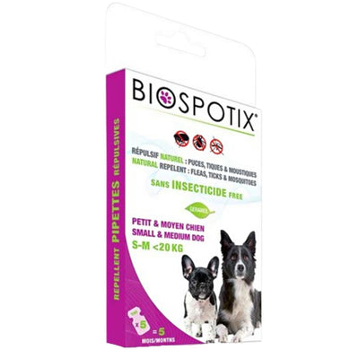BIOSPOTIX Ampule SpotOn za pse antiparazitske, S/M (do 20kg) 5x1ml
