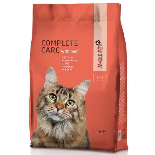MAXI PET Complete Care s govedinom i povrcem, potpuna hrana za macke, 1,5kg