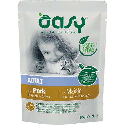 OASY Kesica za macke, komadici u sosu sa Svinjetinom, 85g