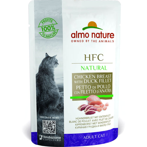 OUTLET ALMO NATURE HFC Natural kesica za macke, Pileci file i Pacetina, 55g