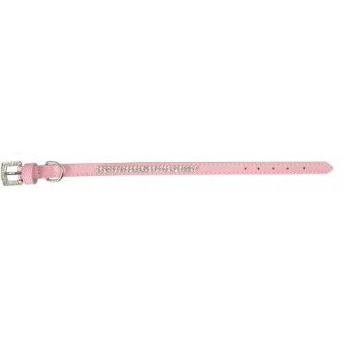 OUTLET CAMON Ogrlica za pse kozna sa cirkonima, Crvena 12x330 mm