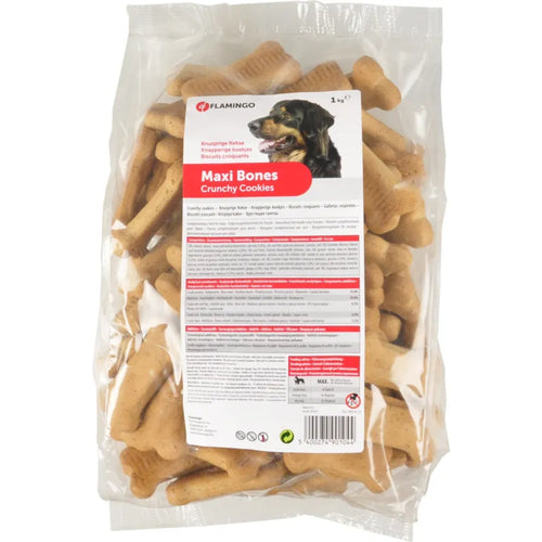 OUTLET FLAMINGO Poslastica za pse Maxi Buscuits Bones, hrskavi biskviti, 1kg