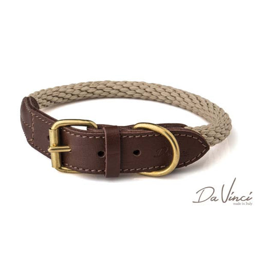 OUTLET LEO PET Ogrlica za pse DaVinci, od kanapa, Bez, fi 1,5cm