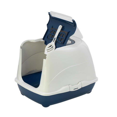 OUTLET MODERNA WC za macke Flip Cat zatvoreni Plava Large 39x50x37cm
