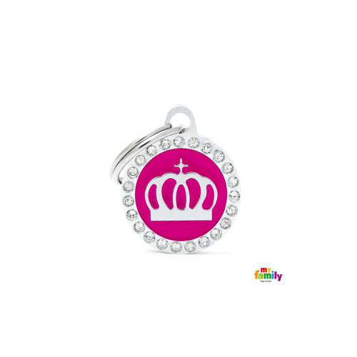 OUTLET MYFAMILY Glam Plocica za graviranje, Kruna, roza 2,85x2,15cm