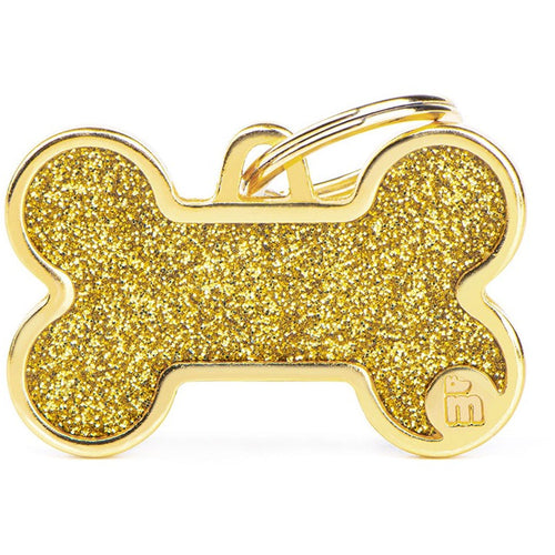 OUTLET MYFAMILY Shine Plocica za graviranje, Koska zlatna, Large 3,8x2,4cm