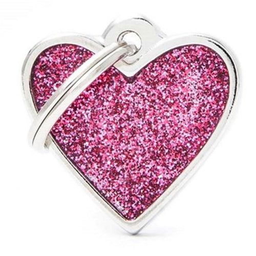 OUTLET MYFAMILY Shine Plocica za graviranje, Srce roze, Small 2,8x2,5cm