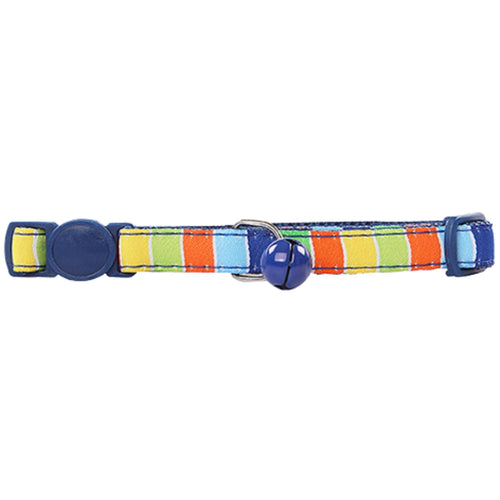 OUTLET PAWISE Ogrlica za macke sa prugama, Plava 30cm