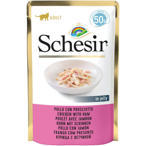 OUTLET SCHESIR Kesica za macke s piletinom i sunkom, u zeleu, 50g