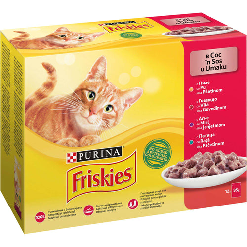 FRISKIES Multipack za macke Piletina/Govedina/Jagnjetina/Pacetina u sosu 12x85g
