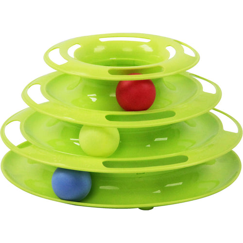 PAWISE Igracka za macke Track Tower Zelena 24,6x24,6x13,2cm
