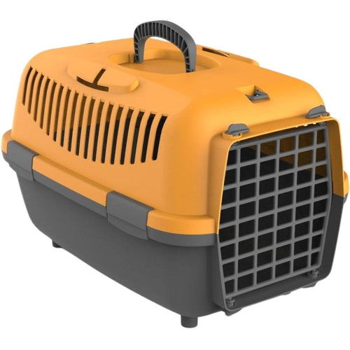 PETMAX Transporter Nomade, s plastiicnim vratima, Narandzasti