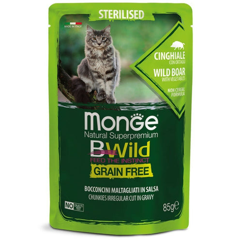 BWILD sosic za sterilisane macke - divlji vepar/povrce 85g
