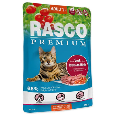 RASCO Premium Adult, fileti u sosu s teletinom i biljem, 85g
