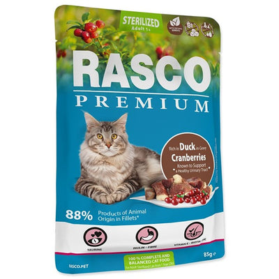 RASCO Premium Sterilized, fileti u sosu s pacetinom i brusnicom, 85g