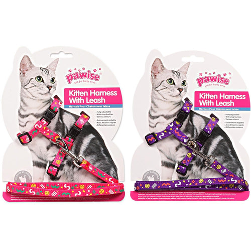 OUTLET PAWISE Am s povodnikom za macice KITTEN Ljubicasto/Roze