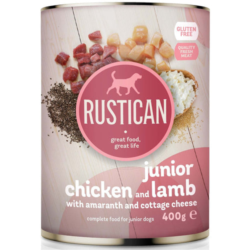 RUSTICAN JUNIOR Piletina i jagnjetina s amarantom i sirom, bez glutena, 400g
