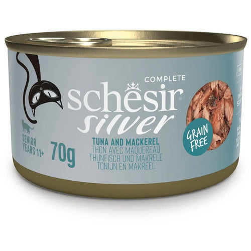 SCHESIR Silver Konzerva za macke Senior s tunom i skusom, 70g