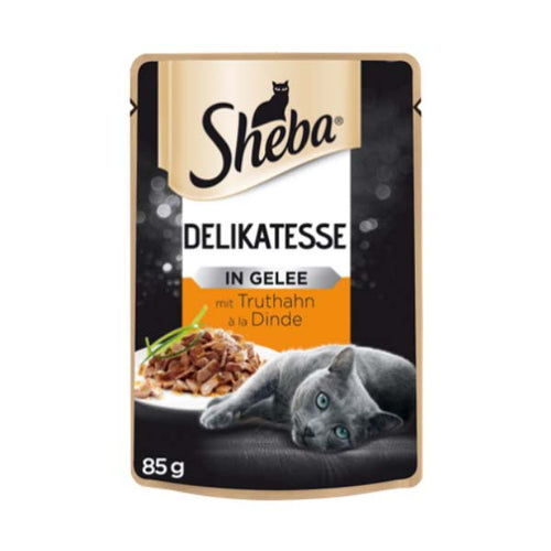 SHEBA Delikatesse Kesica za macke Curetina, komadici u zeleu, 85g