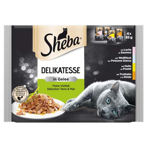SHEBA Delikatesse Multipack za macke Mesni Izbor u zeleu, 4x85g