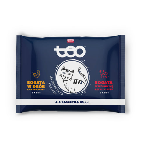 TEO Multipak za macke 2x s piletinom i 2x s govedinom, 4x85g