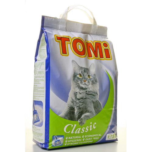 TOMI Classic, grudvajuci mineralni posip za macke, bez mirisa, 5L