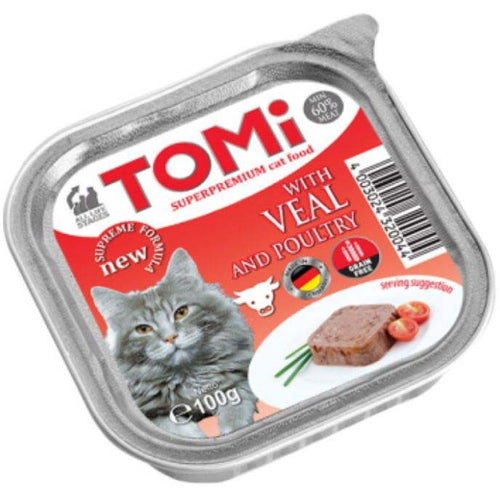 TOMI Pasteta za macke Adult Teletina i Zivina, bez zitarica 100g