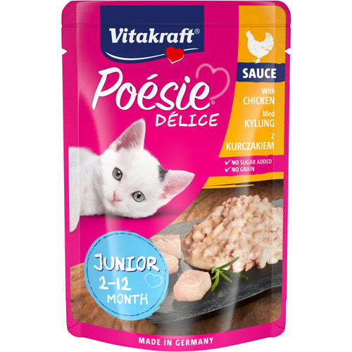 VITAKRAFT Poesie Delice, JUNIOR piletina u socnom sosu, za macice, 85g