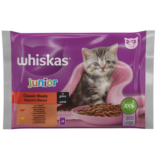 WHISKAS Multipack za macice JUNIOR Izbor u sosu, 4x85g