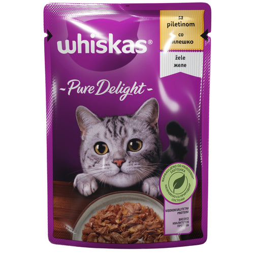 WHISKAS Pure Delighit Kesica za macke s Adult piletinom u zeleu, 85g