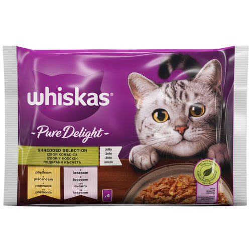WHISKAS Pure Delight Multipack za macke Adult Izbor u zeleu, 4x85g