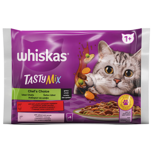 WHISKAS TastyMix Multipack za macke Adult Izbor kuvara, 4x85g