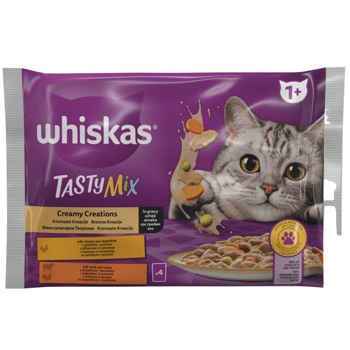 WHISKAS TastyMix Multipack za macke Adult Kremasti izbor, 4x85g