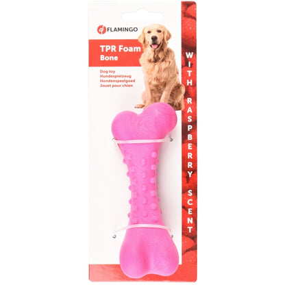 FLAMINGO Igračka za pse Kost pena s mirisom maline, Roze 13cm