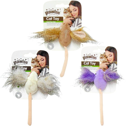 PAWISE Igračka za mačke Miš Crazy Ear Catnip, 7cm, raznih boja
