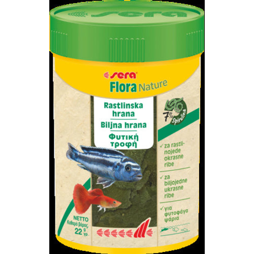 SERA Flora Nature Veggie hrana za ukrasne ribice biljojede u listicima 22g/100ml