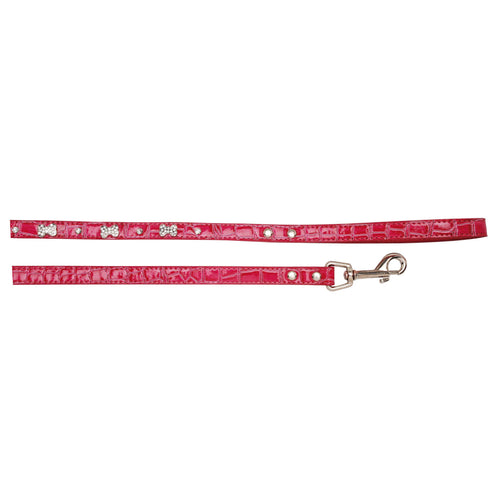 OUTLET CAMON Povodac za pse od eko koze CrocoBone Crveni 15mm/120cm