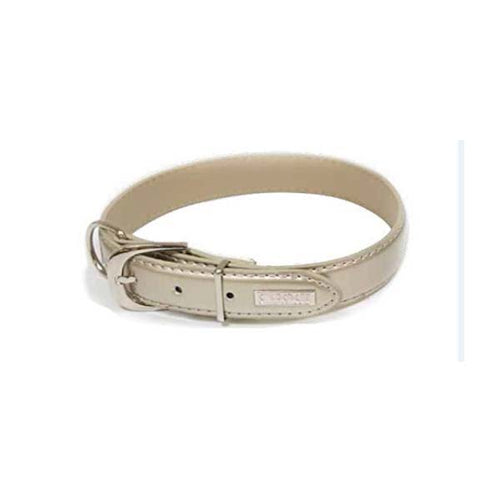 OUTLET CROCI Ogrlica za pse Luxury, od eko koze, Zlatna 30-35cm/15mm