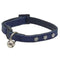 MATIS Ogrlica za mačke sa sigurnosnom kopčom, cirkoni, tamno plava, 1cm/18-26cm