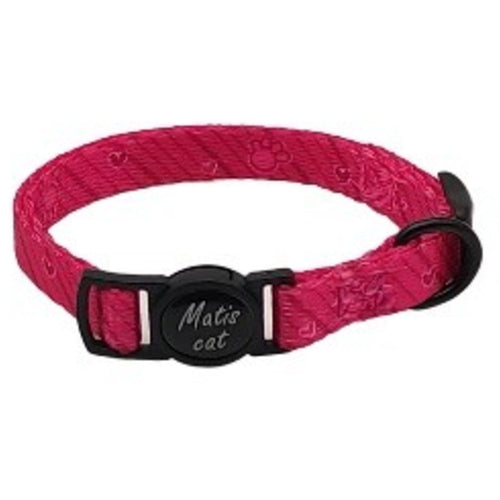 MATIS Ogrlica za macke sa sigurnosnom kopcom, roze, srca, 1cm/18-26cm