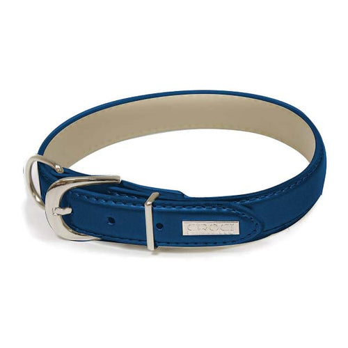 OUTLET CROCI Ogrlica za pse Luxury, od eko koze, Plava 35-43cm/20mm