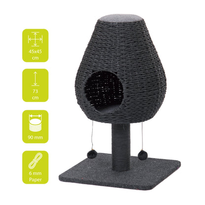 OUTLET DUVO+ Grebalica za mačke Lissom, Crna, 45x45x73cm