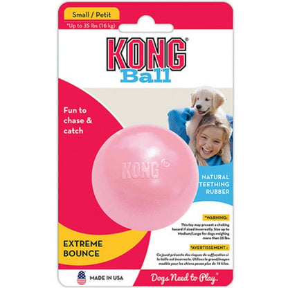 KONG Igračka za štence PUPPY Lopta s rupom Roze ili Plava S